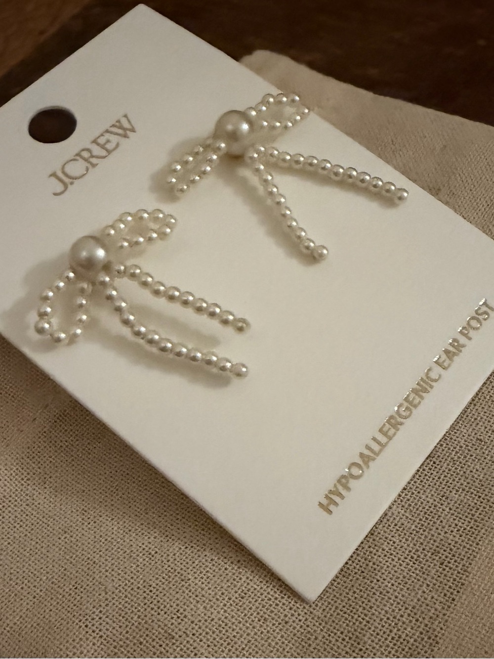 J. Crew Pearl Bow Drop Stud Earrings - White - Picture 4 of 7
